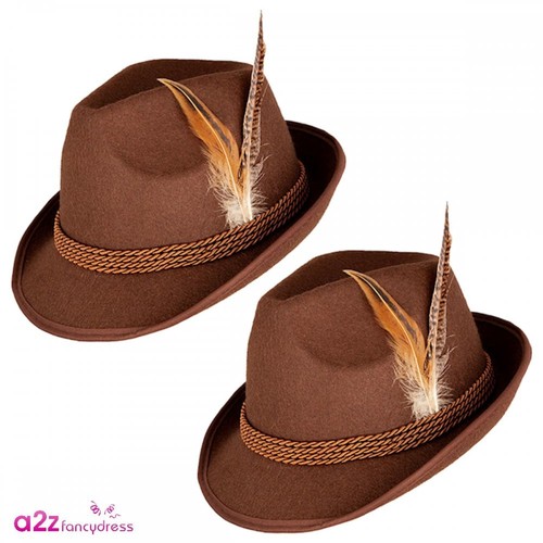 Mens brown oktobefest hats - 2, x