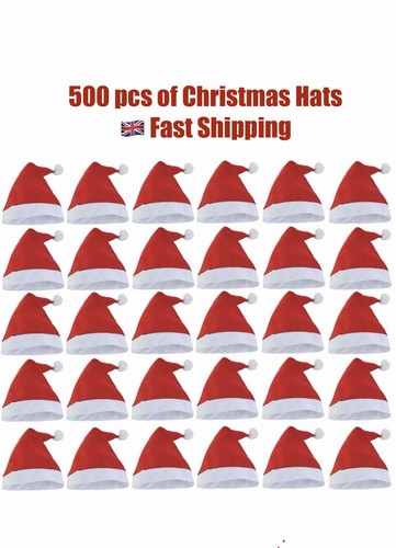 500 kids christmas santa hats - 500,