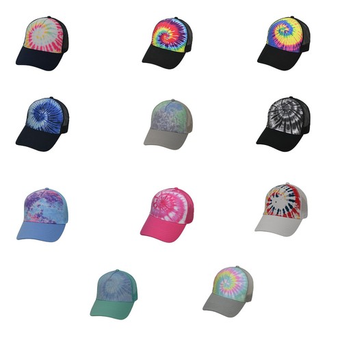Tie dye trucker hats - tie-dye,