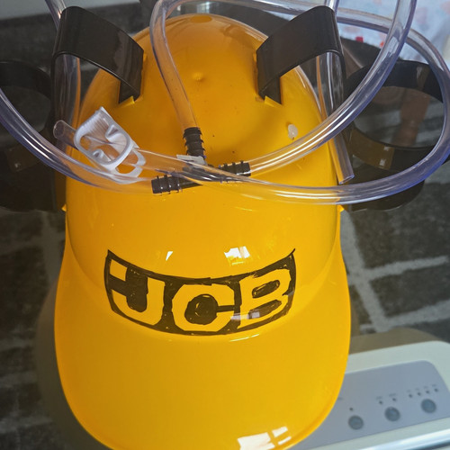 Yellow plastic drinking hat - yellow,